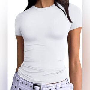 Abardsion Women's Casual Basic Going Out Crop Tops
Slim Fit Short Sleeve Crew S